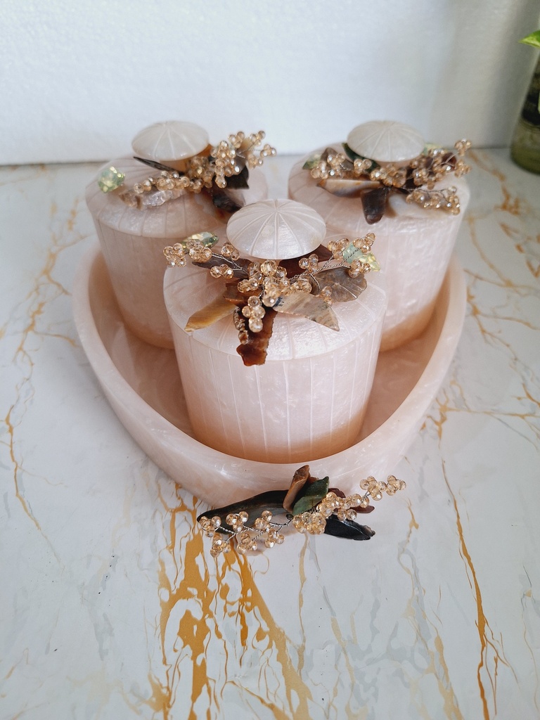 3 Jar Resin Triangle Tray 