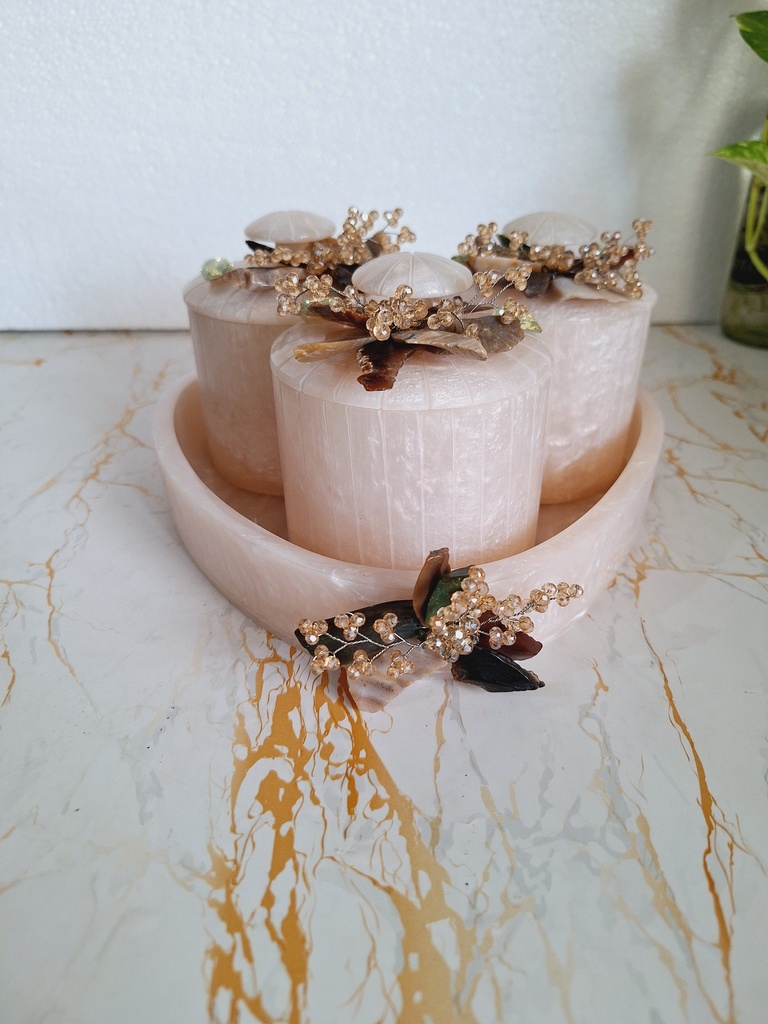 3 Jar Resin Triangle Tray 