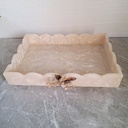 Shimmering Pop Jar Rectangle Revolving Platter White Rose