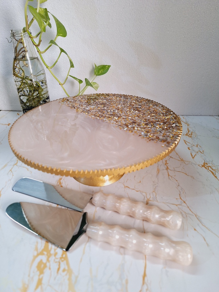 Shimmery Orange Cake Stand 