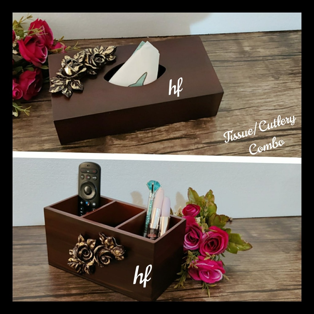 Wooden Cutlery Tissue Combo