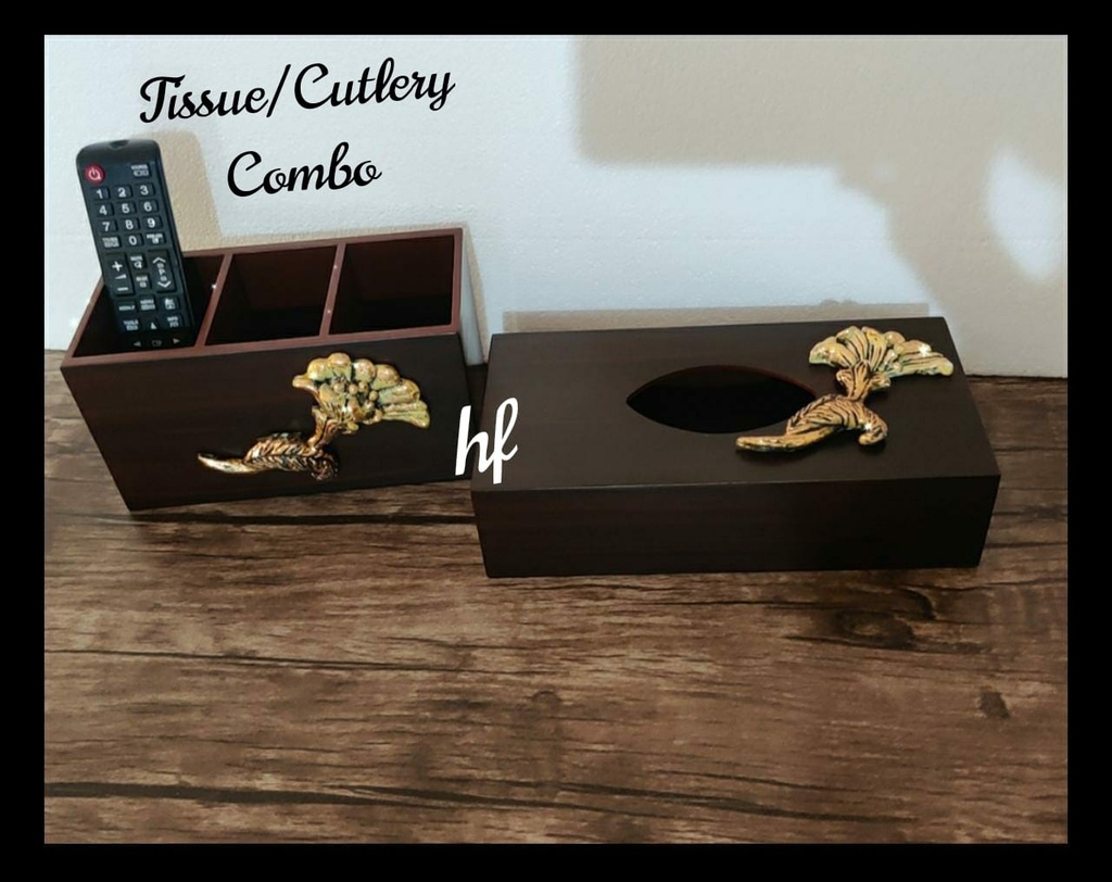 Wooden Cutlery Tissue Combo