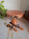 Embellished Peach Cake Stand