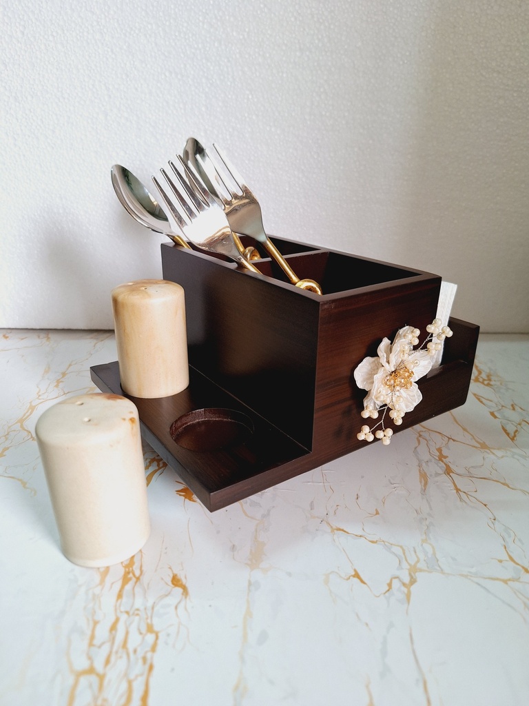 CWooden Cutlery Tissue Combo
