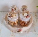 Shimmering Pop Jar with Round Platter