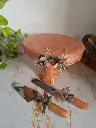 Embellished Peach Cake Stand