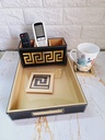 Black Versace Leatherette Tray 