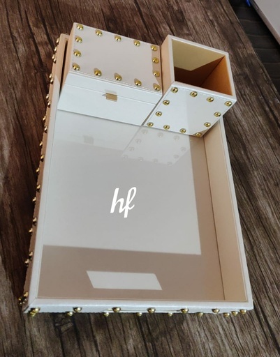 Gold Studded Leatherette Tray