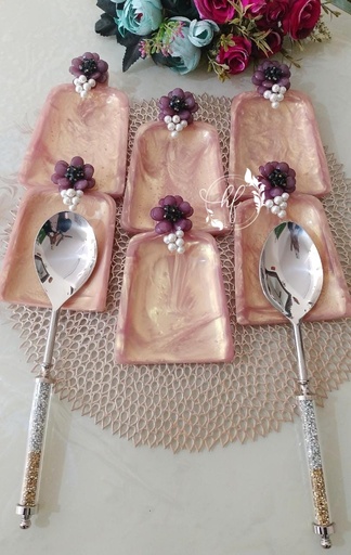 Peach Pink  Resin Spoon Rest - Design 2