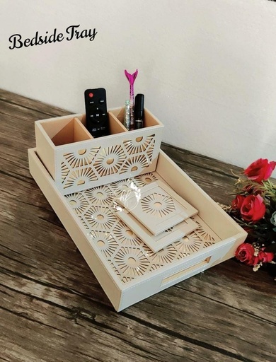 Geometric Laser Cut Leatherette Tray