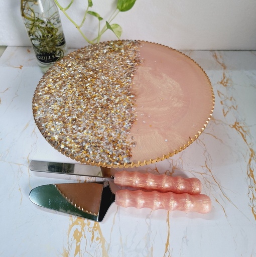 Shimmery Orange Cake Stand 